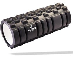 Matchu Sports - Foam roller - Foamroller - Massage roller - 33 cm - Hard - Zwart - afbeelding 1